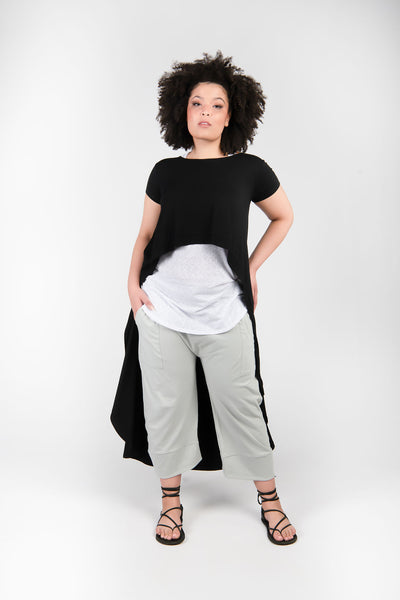 Long Back Top With Cap Sleeve - Aroma Houz