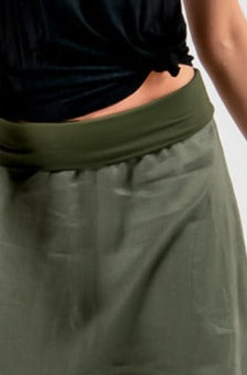 Linen Asymmetric Maxi Skirt