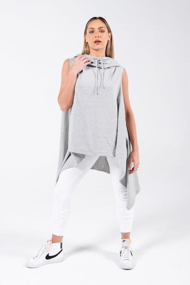 Cotton Jersey Sleeveless Hoodie - Aroma Houz