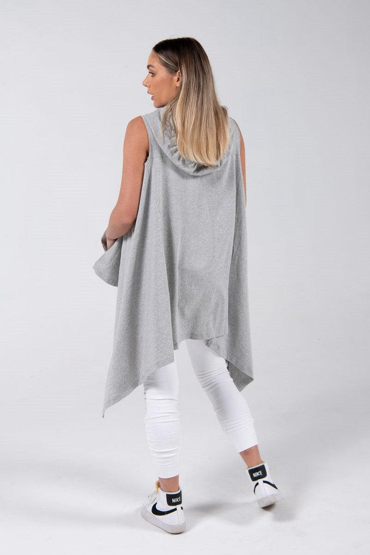 Cotton Jersey Sleeveless Hoodie - Aroma Houz